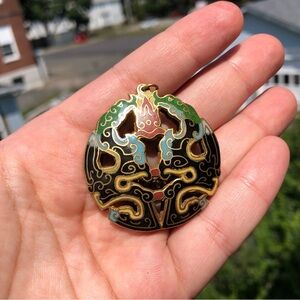 Vintage Large Cloisonné Statement Pendant